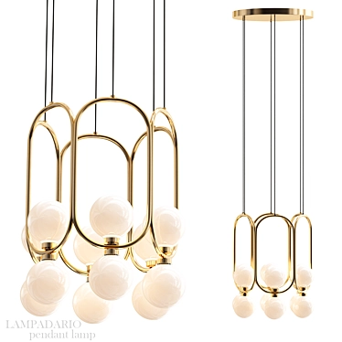 Elegant V-Ray Lampadario Pendant 3D model image 1 