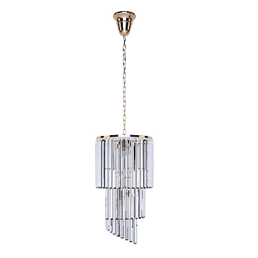 Elegant Gold Crystal Pendant Light 3D model image 1 