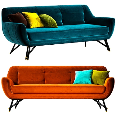 Sleek Sofa Teo with PBR Glossiness 3D model image 1 