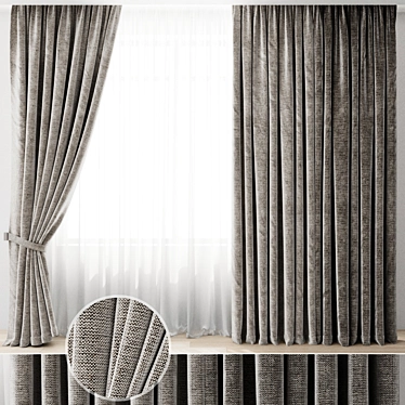  Geometric Patterned Curtains 3D model image 1 