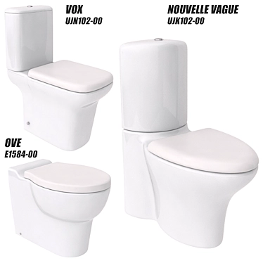 Modern Toilet Bowls with Realistic 3D Models 3D model image 1 