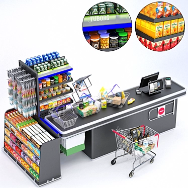 Title: High-Quality Checkout Counter 3D model image 1 