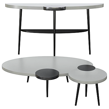 Modern Esquisse Cocktail Table 3D model image 1 