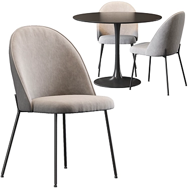 Elegant Dybvad Chair & Ringsted Table 3D model image 1 