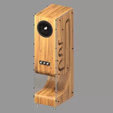 Vintage Wooden Speaker 3D model image 1 