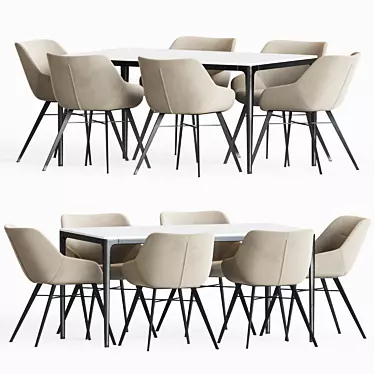 Elegant Dining Set: Luca Chair & Canto Table 3D model image 1 