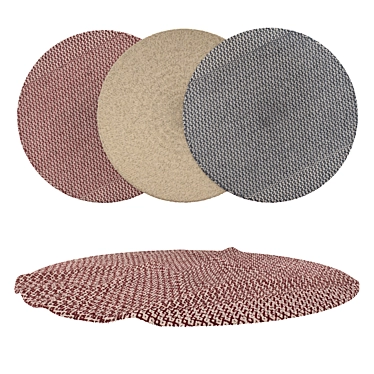 Versatile 6-Piece Round Carpet Set 3D model image 1 