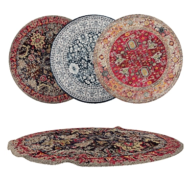 Versatile Round Carpets Set 3D model image 1 