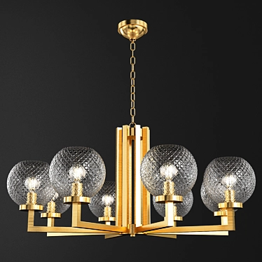 Elegant Brass Luster Fixture 3D model image 1 