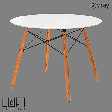 LoftDesign 330: Stylish Wood and Metal Table 3D model image 1 