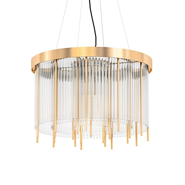Modern Brass Ring Pendant Chandelier 3D model image 1 