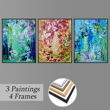 Modern Wall Art Set with Multiple Frame Options 3D model image 1 