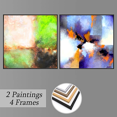 Decorative Wall Art Set with Various Frames 3D model image 1 