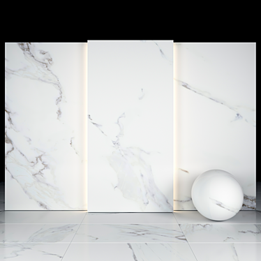 Elegant White Calacatta Marble 3D model image 1 