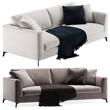 Modern Meridiani Louis Up Sofa 3D model image 1 