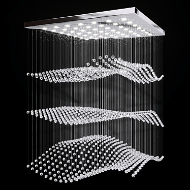 Wave Crystal Chandelier 3D model image 1 