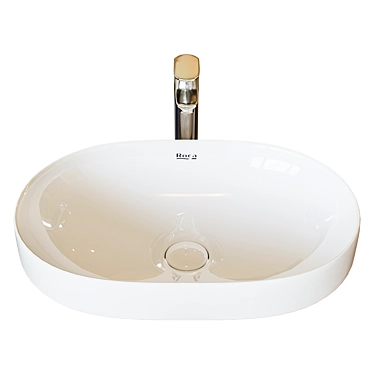 Sleek Roca Inspira Washbasin 55x37 cm 3D model image 1 