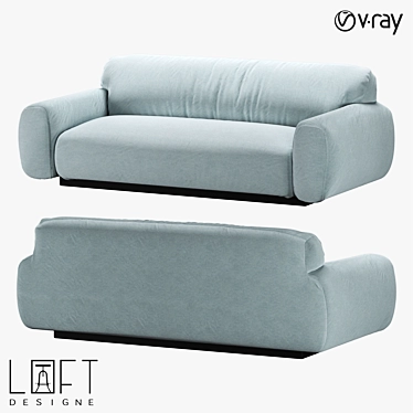 Modern Wood and Fabric Sofa 3D model image 1 