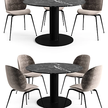 Beetle Dining Set: Stylish, Versatile & Functional 3D model image 1 