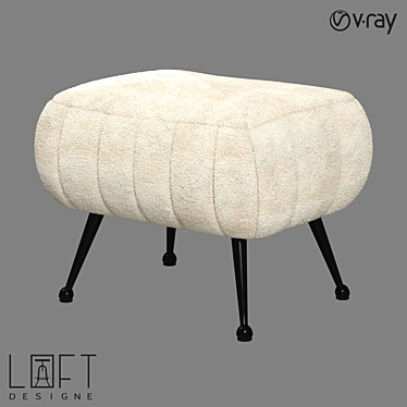 LoftDesigne 30947 Stool: Modern Design, Fabric and Metal 3D model image 1 