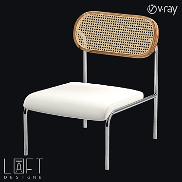 Rattan Metal Armchair: LoftDesign 35721 Model 3D model image 1 