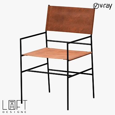 LoftDesign Chair 35728: Metal, Leather, 52.5x55x91.5 cm 3D model image 1 