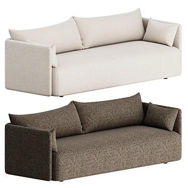 Modern Offset 3 Seater Sofa 3D model image 1 