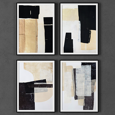 Modern Art Collection: Set of 4 Frames 3D model image 1 