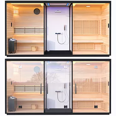 Premium Sauna: Easy Setup, High Quality, V-Ray Ready 3D model image 1 