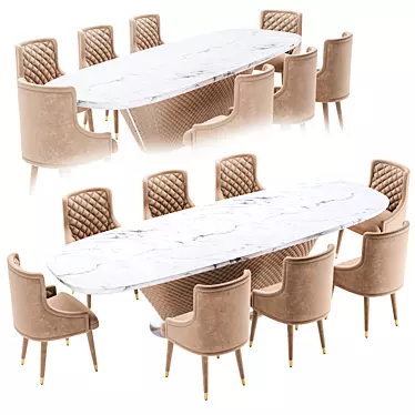 Modern Dinning Set: Stylish and Functional 3D model image 1 