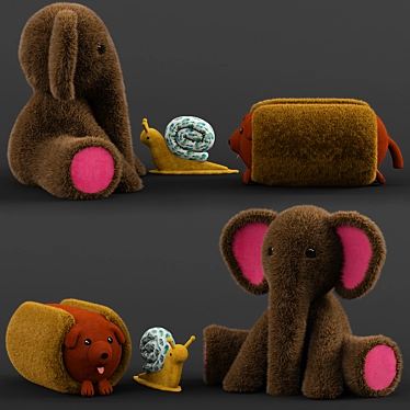 Furry Toy Set: Endless Fun! 3D model image 1 