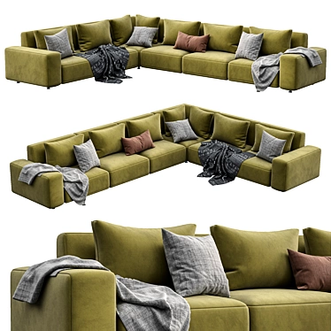 Dienne Cross: Modern Sofa with Versatile Design 3D model image 1 