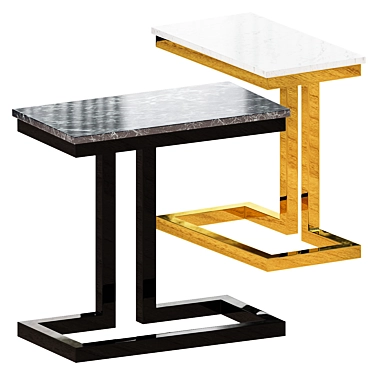 Sleek Noir Alonzo Side Table 3D model image 1 