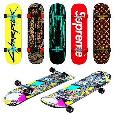 Graphic Skateboard: 3D Models & Wall Decor 3D model image 1 