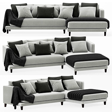 Delavega Corner Sofa: Modern & Stylish Design 3D model image 1 