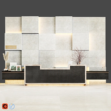 Modern Reception Desk 2015 3D model image 1 