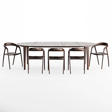 Elegant Johansen Oval Table 3D model image 1 