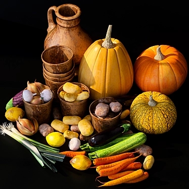 Fresh Harvest Vegetable Set 3D model image 1 