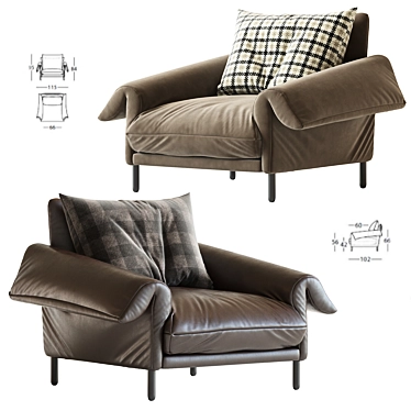 Cozy Alpine Armchair: Sancal's Sophisticated Comfort 3D model image 1 