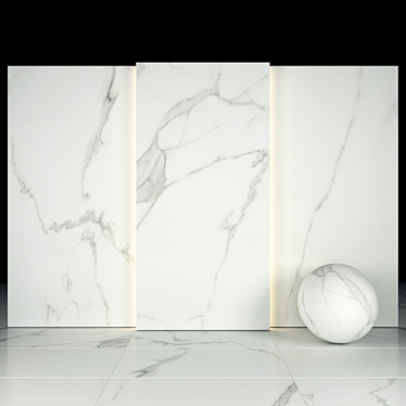 Elegant Afyon White Marble Collection 3D model image 1 