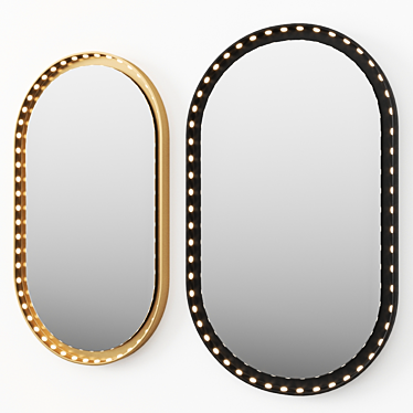 Sleek Oval Vanity Mirror: LED Backlight 3D model image 1 