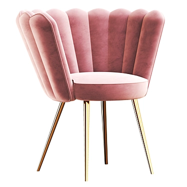 Rose Velvet Cocktail Chair: Stylish and Comfortable 3D model image 1 