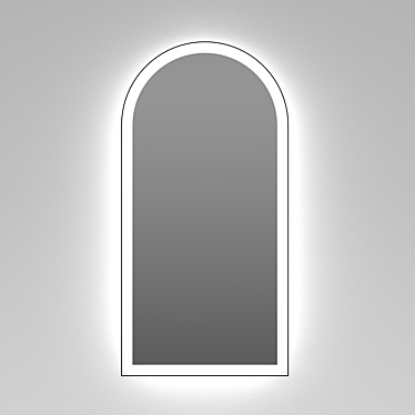 Illuminated Arched Mirror: Sleek Iron Design 3D model image 1 