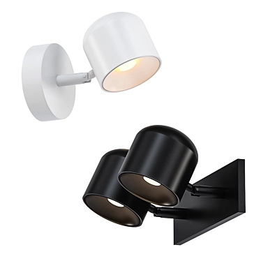 Minimalist Wall Light with Adjustable Shade 3D model image 1 