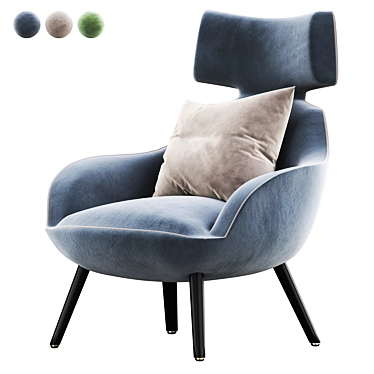 Elegant Berger Armchair: V-Ray Ready 3D model image 1 