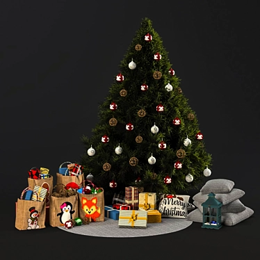 Festive Holiday Ornament Set 3D model image 1 