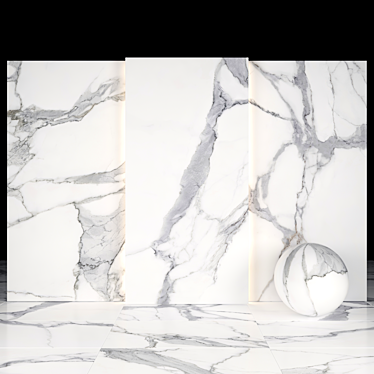 Sophisticated White Calacatta Marble 3D model image 1 