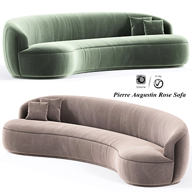 Elegant Rose Sofa: Pierre Augustin 3D model image 1 