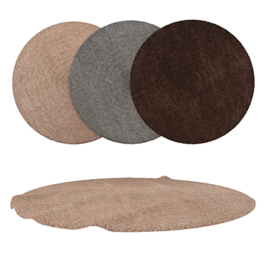 Round Carpets Set - Versatile 6-Piece Rug Collection 3D model image 1 