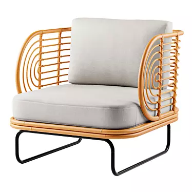 Modern Rattan Chair 3D model image 1 